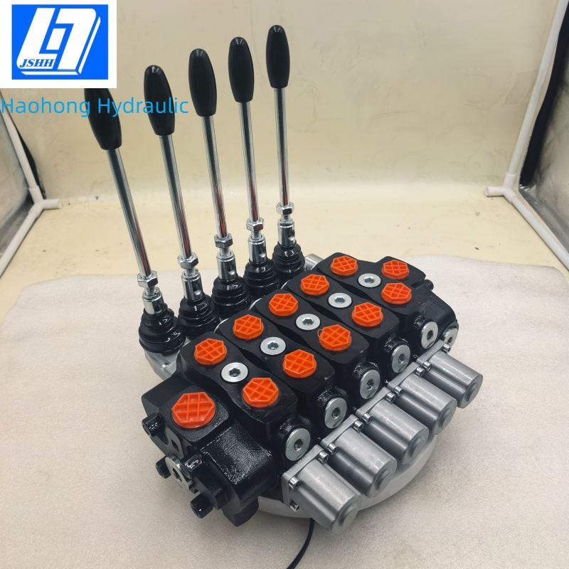 90L/Min Manual Five Spools Sectional Directional Control Valves SD8分片式多路阀